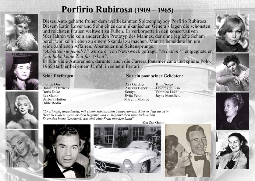 Playboy Porfirio Rubirosa fuhr einen 300 SL Gullwing