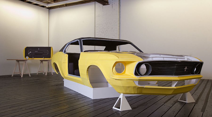 One Piece at a Time: Artist recreates '69 Mustang using paper