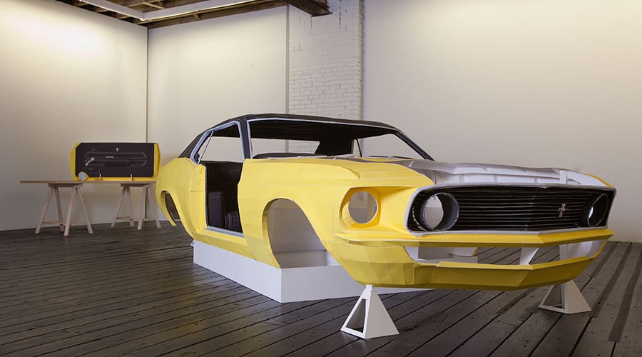 One Piece at a Time: Artist recreates '69 Mustang using paper