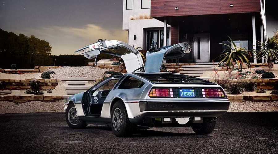 All top electric delorean
