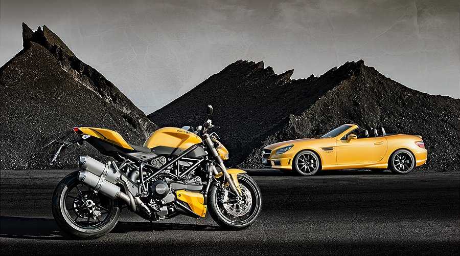 Mercedes-AMG & Ducati: 'Street Fighter Yellow' specials in Bologna