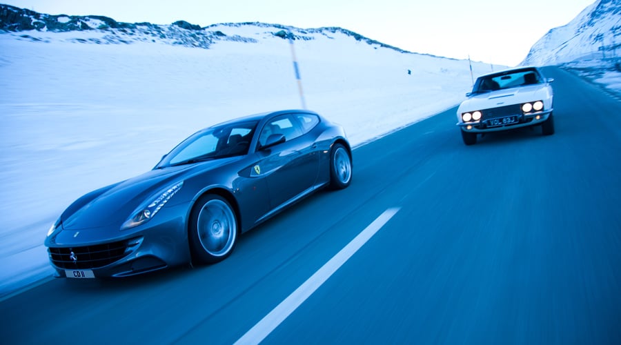 Ferrari FF vs. Jensen FF: Fast Forward to St. Moritz  - on video