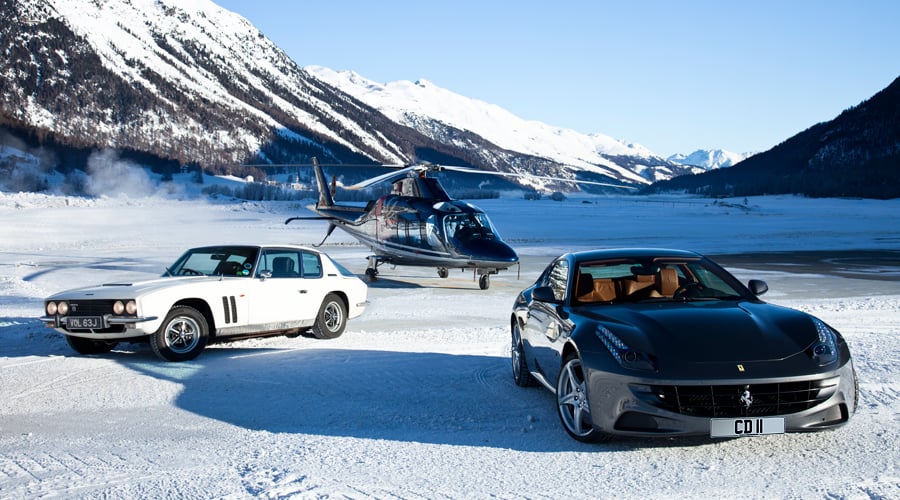 Ferrari FF vs. Jensen FF: Fast Forward to St. Moritz  - on video