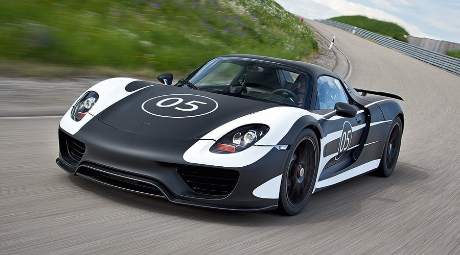 Porsche 918 Spyder auf Erprobungsfahrt