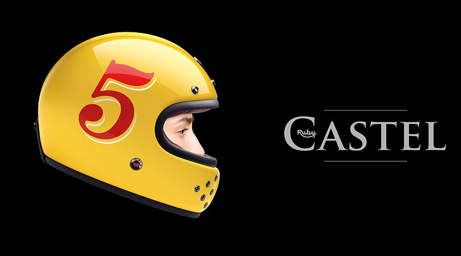 Ruby Helmets Castel: Evel Knievel meets James Hunt