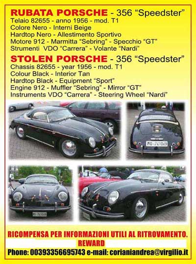 Porsche 356 Speedster: Gestohlen