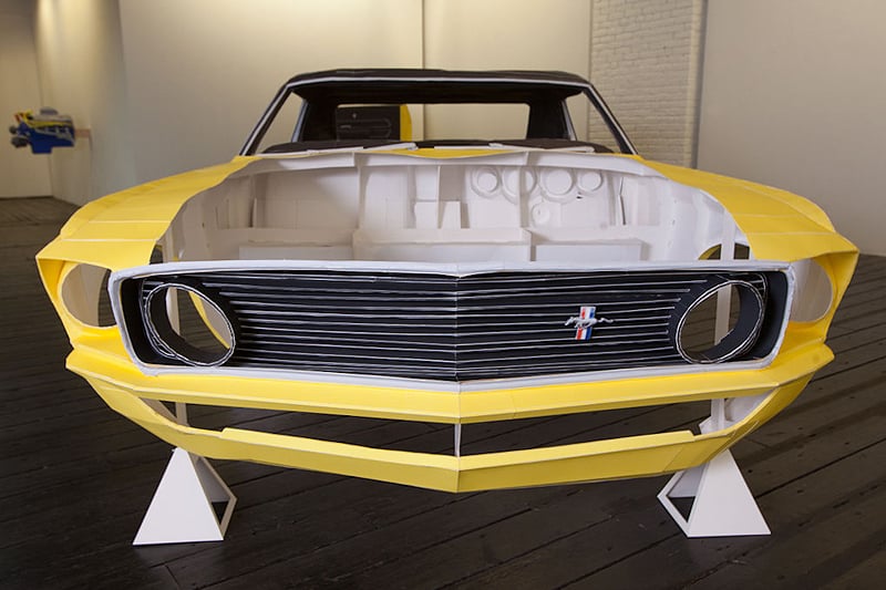 One Piece at a Time: Artist recreates '69 Mustang using paper