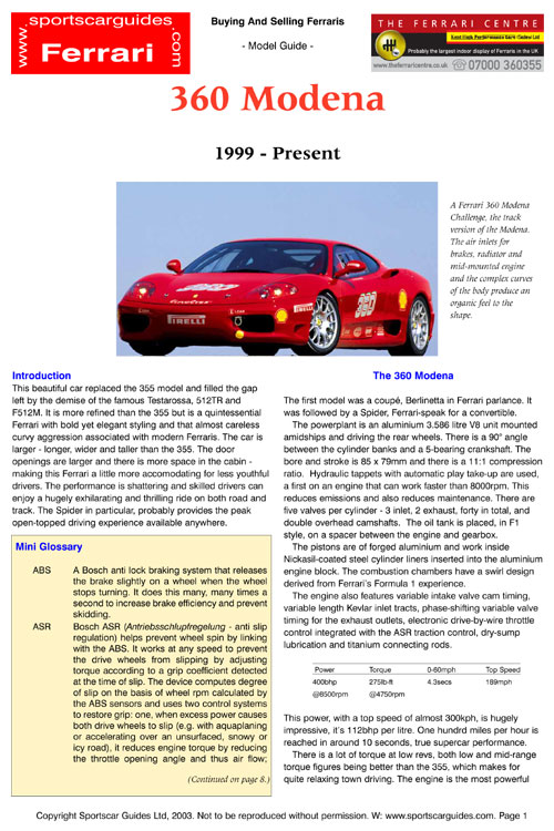 Ferrari Owners’ Club of Great Britain & Sportscarguides.com launch unique new service