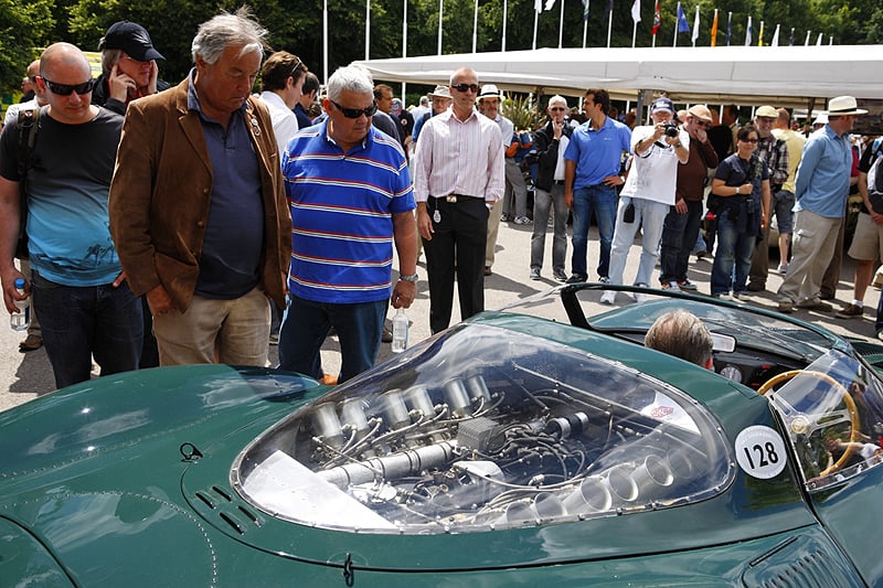 John Simister drives XJ13 up the Goodwood hillclimb