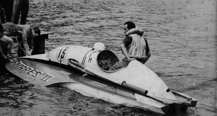 Ready  for take off in the Ferrari powered Hydroplane