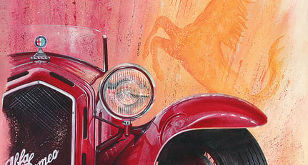 Automobile Kunst zum Jim Clark Memorial