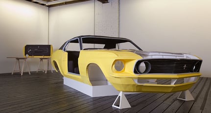 One Piece at a Time: Artist recreates '69 Mustang using paper