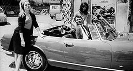 Brigitte Bardot and her Romeo in an Alfa