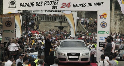 Audi Nuvolari quattro on the legendary Le Mans circuit in 2003