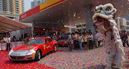 Two Ferrari 612 Scagliettis start China Tour in Shanghai