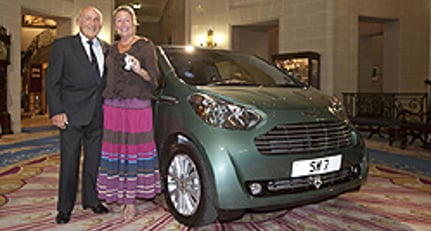Sir Stirling Moss and the Aston Martin Cygnet: a surprise birthday present for Lady Susie