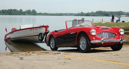 Austin-Healey 100 Six and 1956 Healey Ski-Master Speedboat 1959