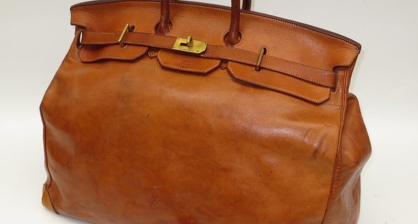 A Hermes 'Haut à Courroies' brown leather bag, circa 1950