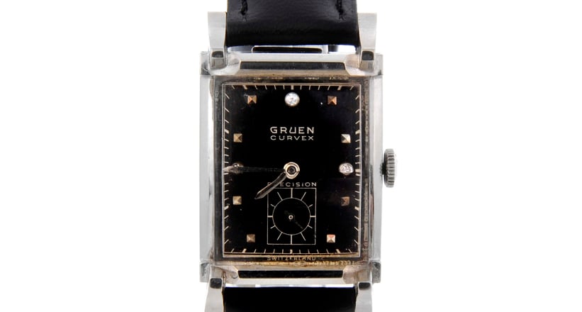GRUEN a mid size white metal Curvex Precision wrist watch