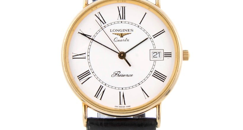 LONGINES a gentleman s 9ct yellow gold Presence wrist watch