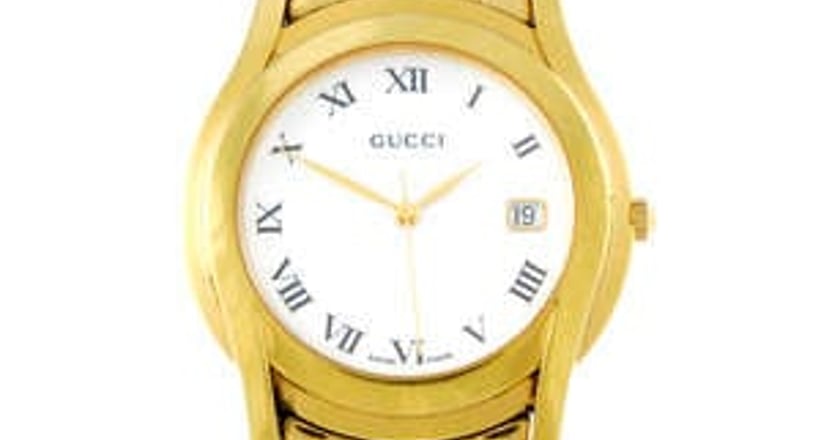 GUCCI a gentleman s gold plated 5400M bracelet watch. Classic