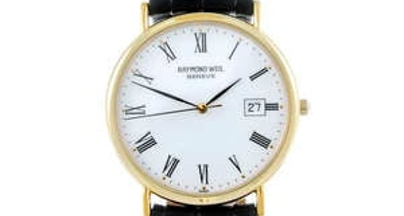 RAYMOND WEIL a gentleman s gold plated wrist watch. Classic