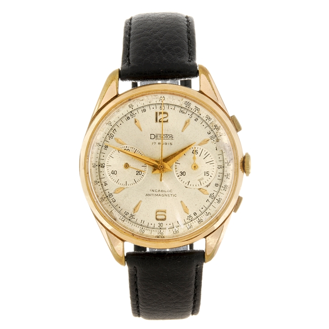Montre Chronographe Vintage DESOTOS - Cadran Noir - Style Sport - Occasion