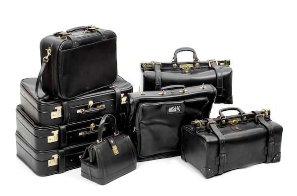 An eight piece 'Rolls-Royce' leather luggage set