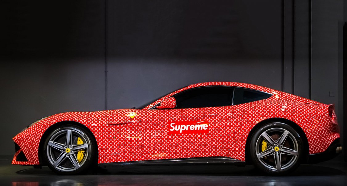 This Louis Vuitton x Supreme Ferrari F12 Berlinetta could be yours for  $190,000 - Luxurylaunches