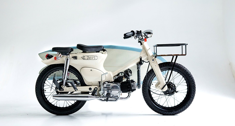 This Honda Super Cub is the coolest surfboard hauler 