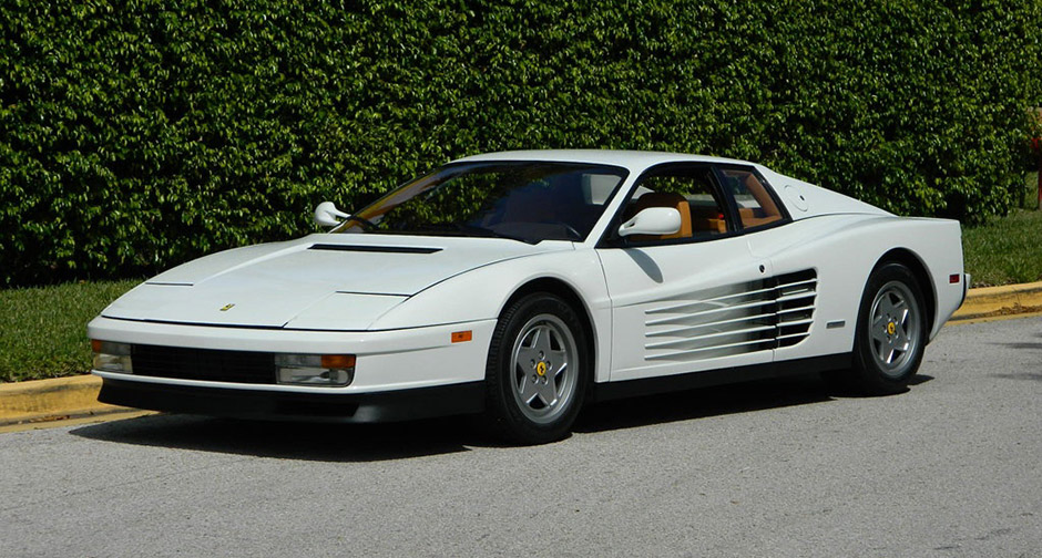 white 1991 ferrari testarossa