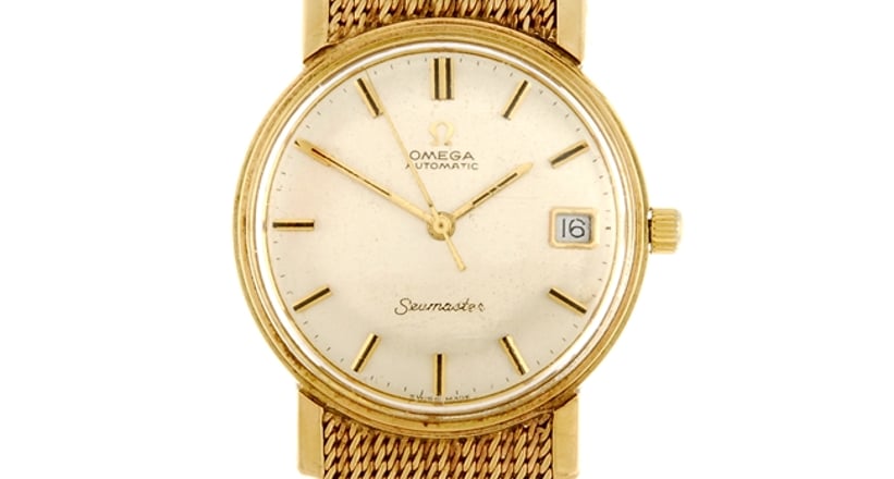 omega 9ct gold mens watch
