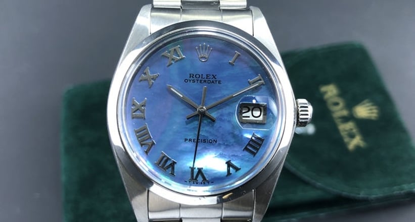 blue mother of pearl rolex