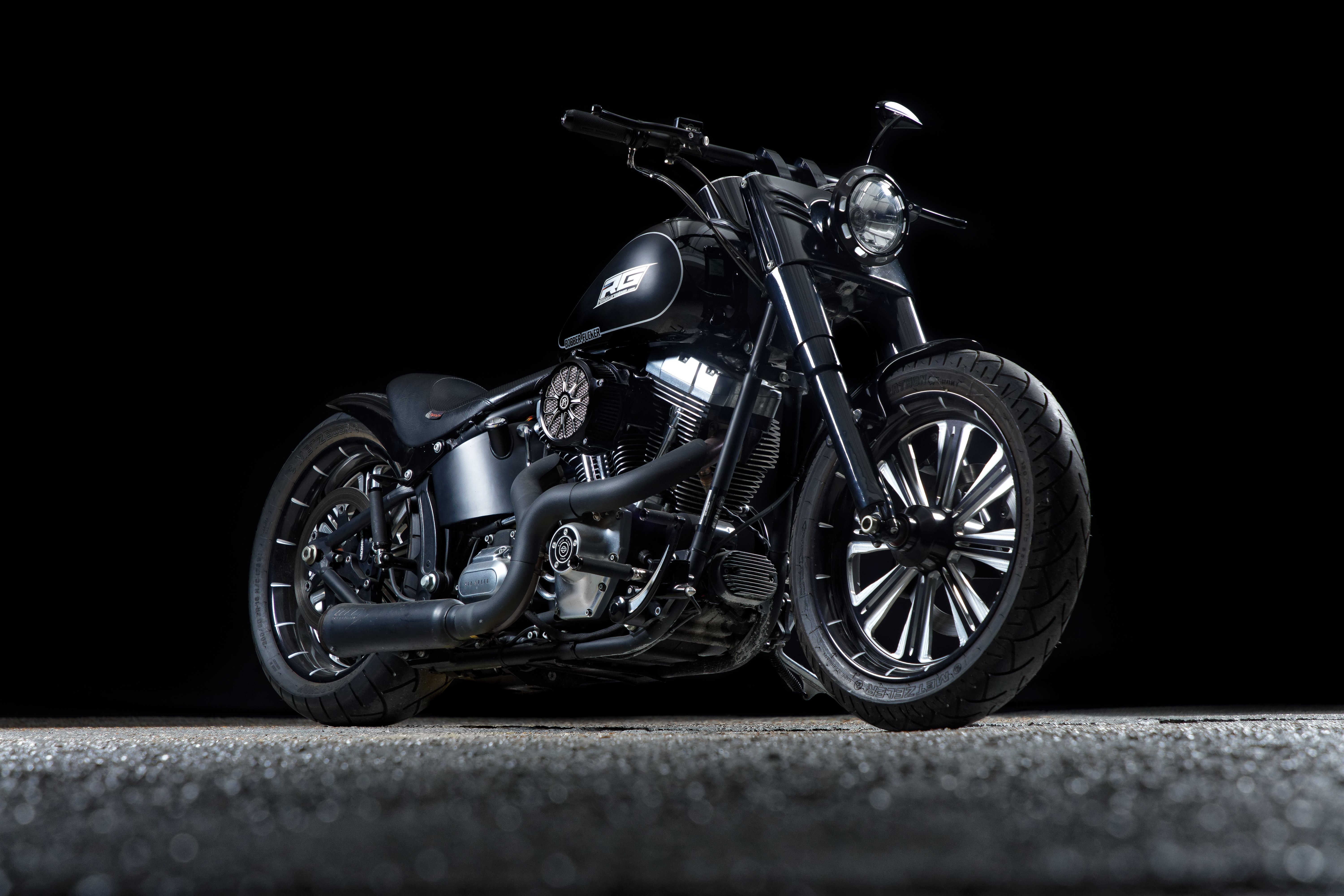 Harley fat boy bobber shop